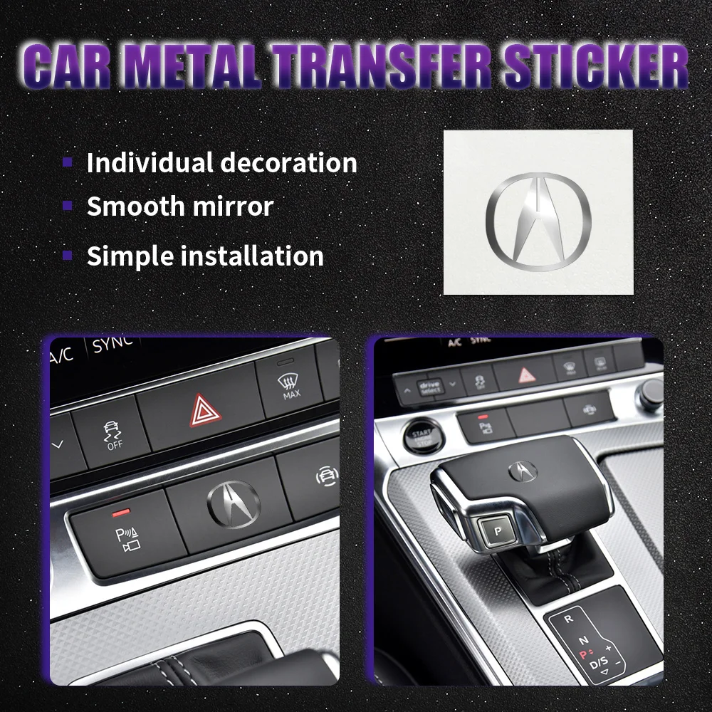 

10pcs 3D Car Styling Interior Nickel Stickers Badges Auto Decoration For Acura Tsx Integra TL TLX ILX RL NSX ZDX MDX RDX RSX RLX