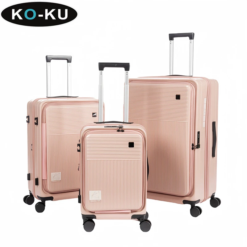 Чемодан на колесиках KO-KU 3 шт. 20 дюймов передняя крышка