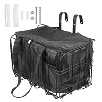 2pcs hanging bike basket strap on saddle bag bike tail rear pouch cycle front basket rear wire basket