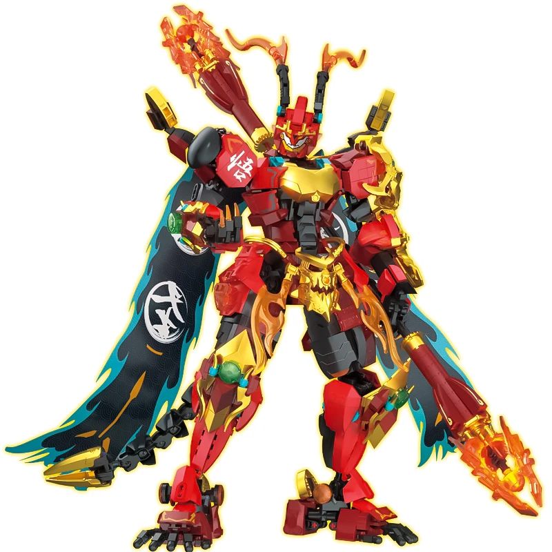 Qi Tian Da Sheng Mech Sun Wukong Assembles Building Blocks Children's Puzzle Toys Boy Model Birthday Gift