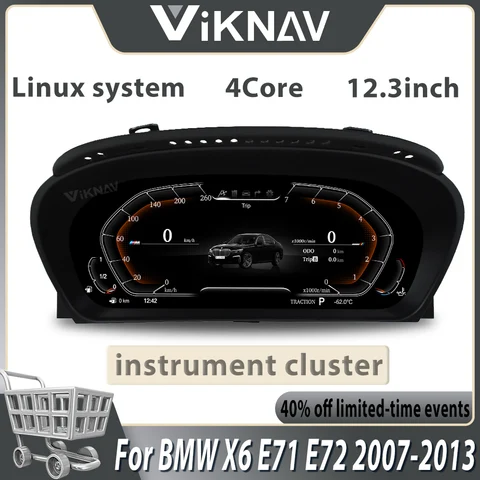 12,3 дюймов для BMW X6 E71 E72 2007-2013 LCD приборная панель Цифровой Датчик кластер приборная панель Многофункциональный спидометр
