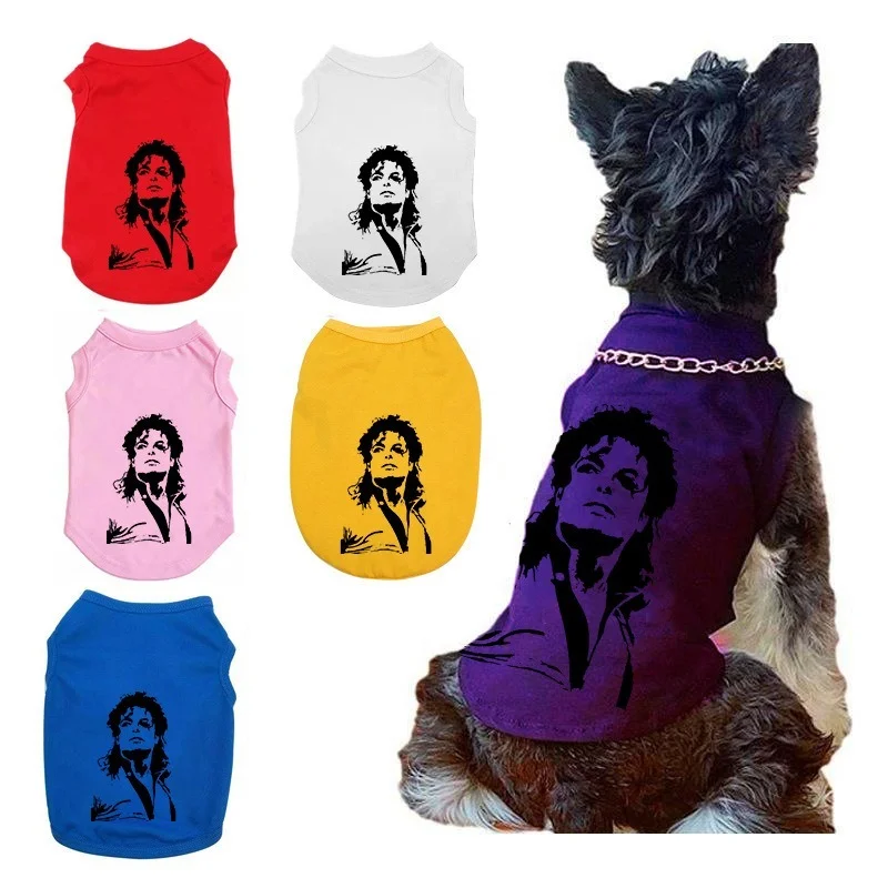 

Mike Print Pattern Pure Cotton Pet Vest Summer Fashion Cat and Dog Clothes Teddy Bichon Large, Medium and Small Animal Jacket