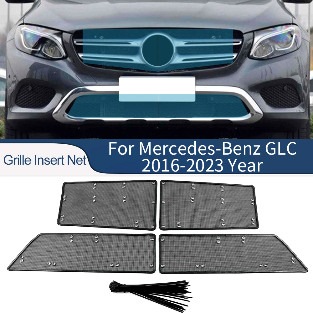 

For Mercedes-Benz GLC X253 GLC Coupe C253 2016-2023 Car Accessories Grille Insert Net Anti-insect Dust Proof Cover Protect Mesh