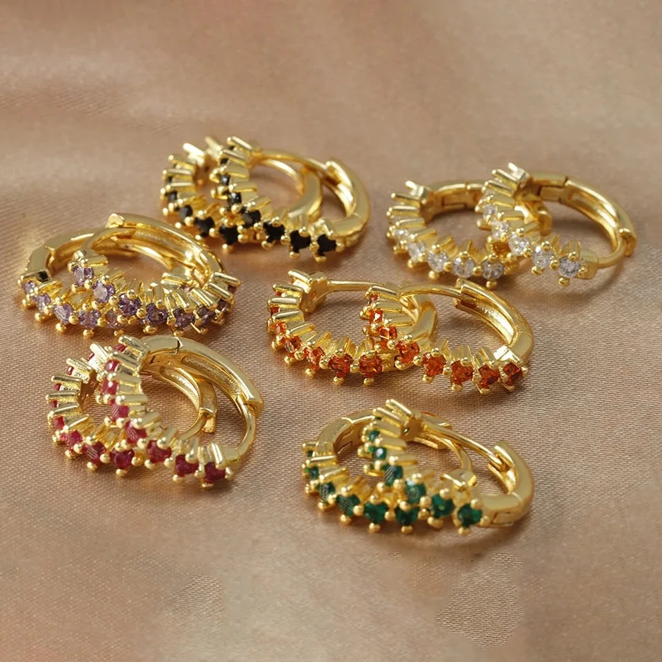 2 шт. инкрустированные цветным цирконием S925 серебряная булавка модные серьги с