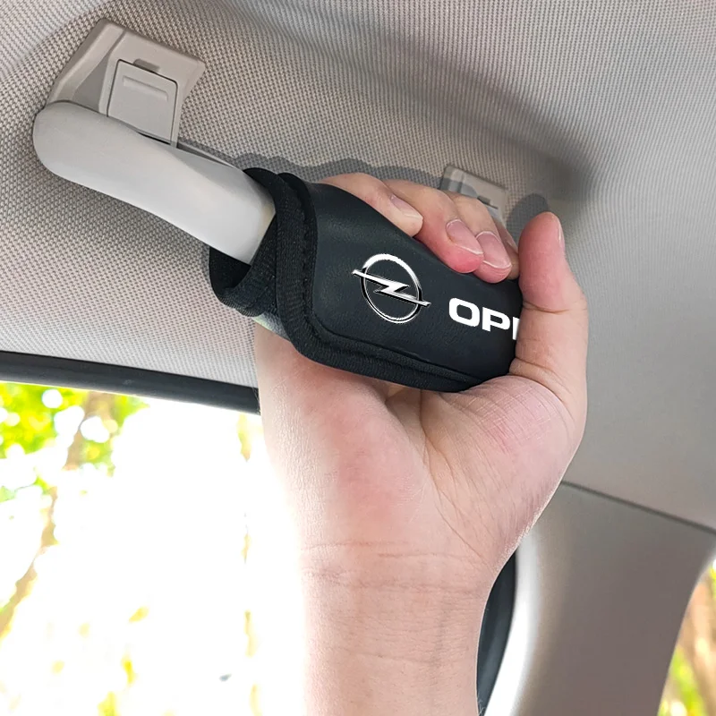 

Pu Leather Car Logo Roof Handle Protect Cover Auto Pull Glove Decoration Accessories For Opel H G J Corsa Insignia Astra Antara
