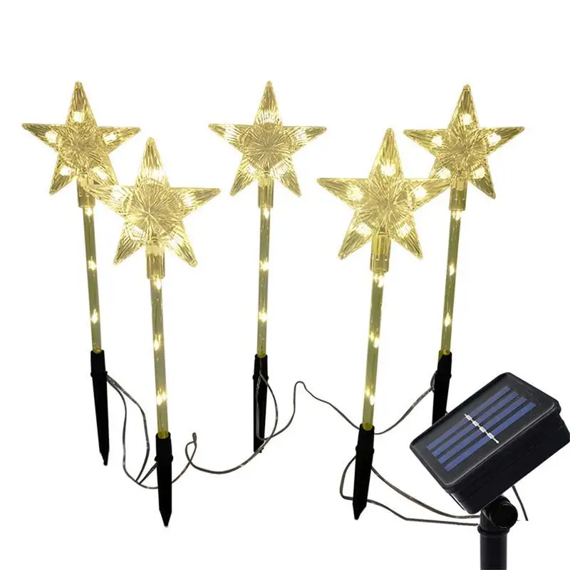 

Garden Solar Lights Pentagram LED Solar Walkway Lights 5 Pcs Decorative Lights For Outdoor Landscape Walkway Patio Garden Pathwa