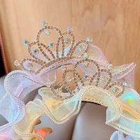 2022 new girls cute colors crystal crown princess hairbands headwears children lovely hair hoop headbands kids hair accessories