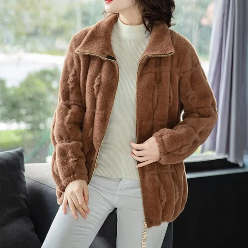 Осень-зима 2022 пальто новая женская короткая куртка из норкового бархата топ