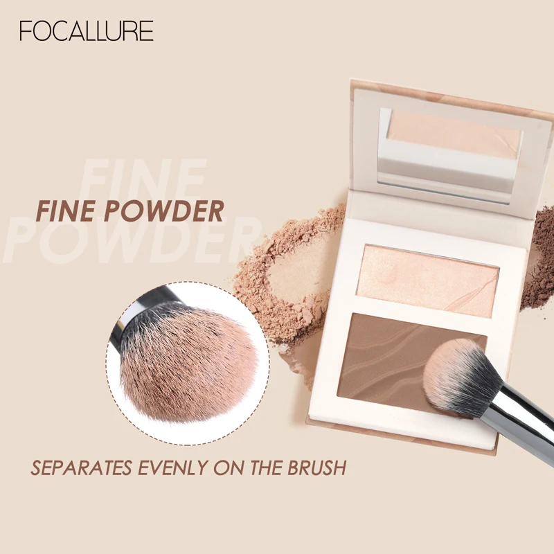 

FOCALLURE Cosmetics Highlighter For Face Bronzer Illuminator Contouring Matte Shimmer Long Lasting Professional Powder Makeup