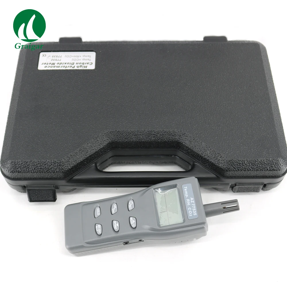 AZ77535 Монитор качества воздуха Измеритель углекислого газа CO2 9999 ppm Температура и