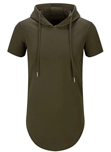 

Hooded short sleeve hip-hop style top