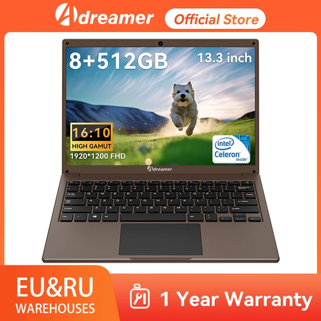 Ноутбук Adreamer LeoBook, 13 дюймов, Intel Celeron N4020, 8 ГБ, 1 ТБ SSD 1