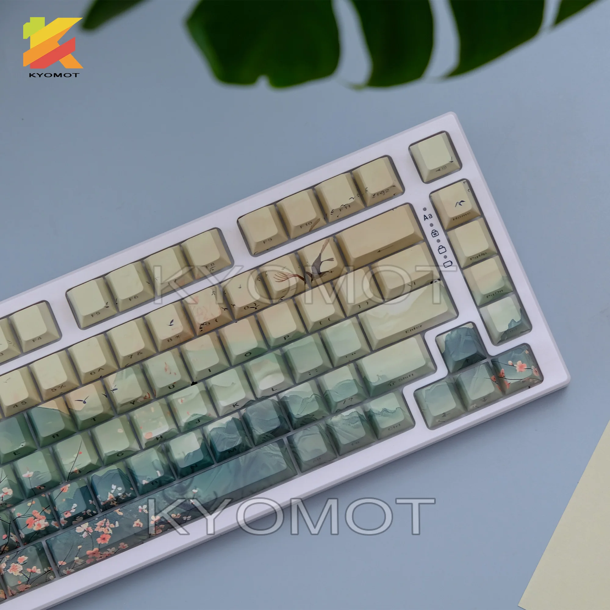 135 клавиш/набор тема раскраски тушью колпачки для клавиш из ПБТ с двойным