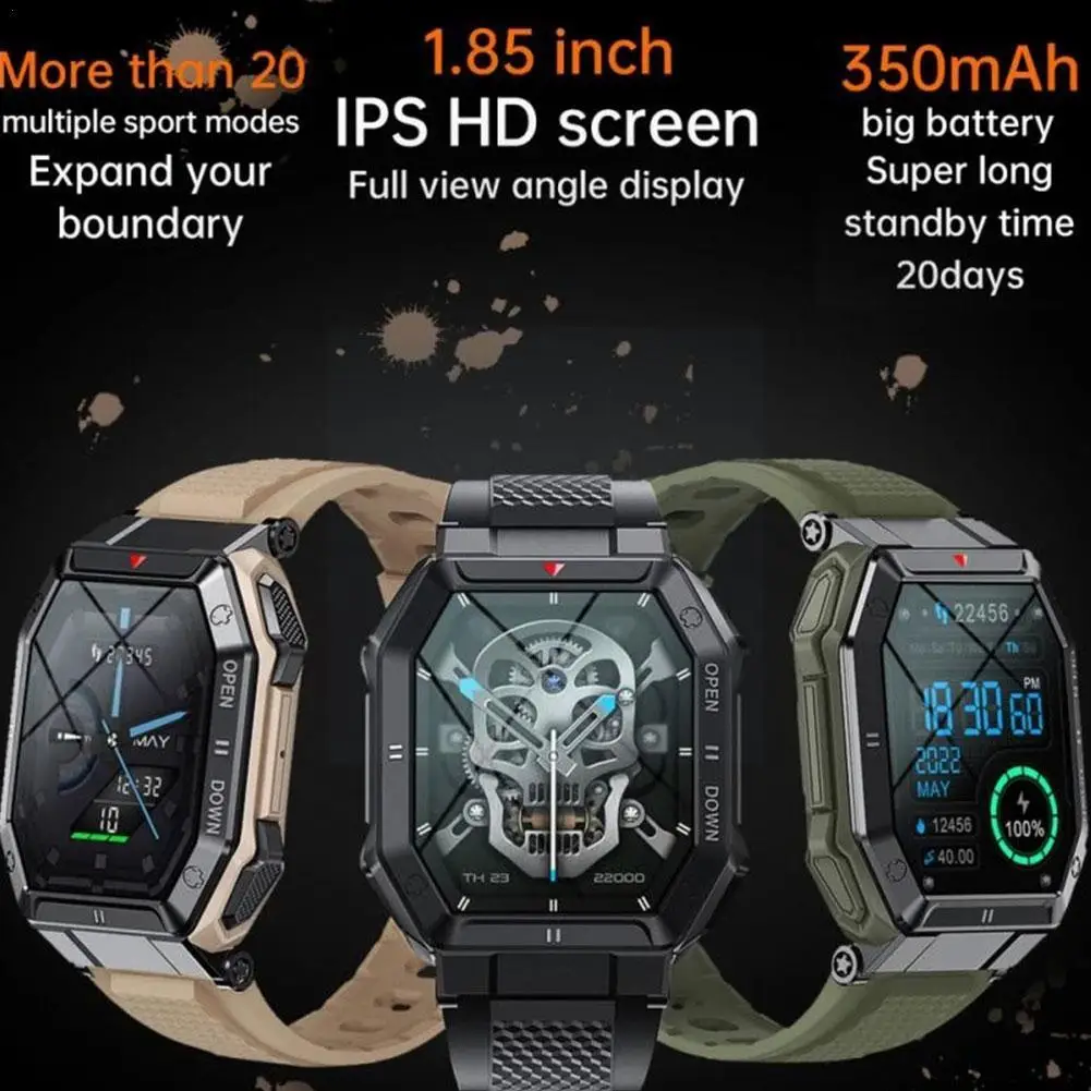 

K55 Smartwatch IP68 Waterproof Call Healthy Heart Rate IPS Monitor Sports New Screen Multifunctional 2023 1.85inch Watch Sm F9Q1