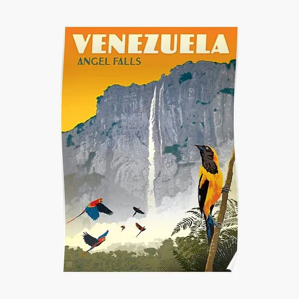 

Старый туристический постер Венесуэла, фотография, роспись, современное смешное искусство, картина, комната, домашний декор, без рамки