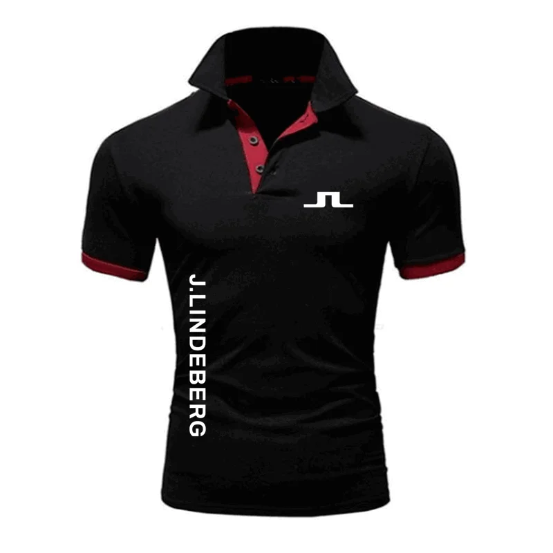

Рубашка-поло UYUK мужская с коротким рукавом, Классическая брендовая тенниска для гольфа J Lindeberg, повседневная однотонная поло из полиэстера и...