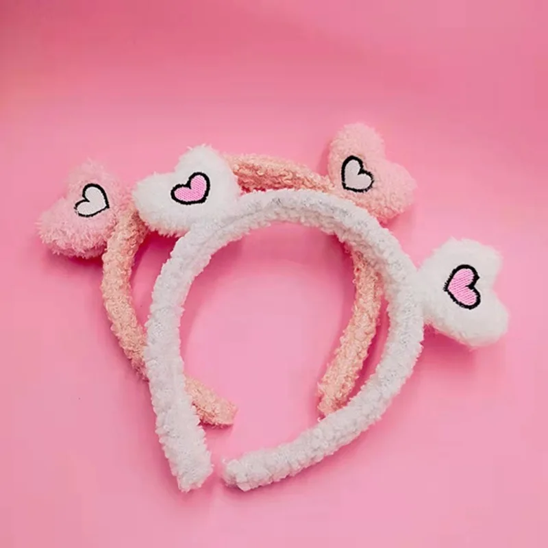 

Cute Fluffy Headband Sweet Hairband Girl Hairpin Love Hair Accessories Pink Plush Baby Accessories Girl Headdress Accessories