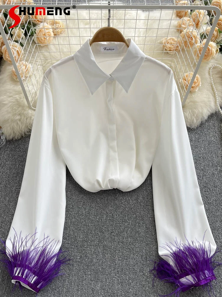 

High-End Elegant Long Sleeve Blouse Top Summer Women's French Style Loose All-Match White Shirt Fashion Camisas De Mujer