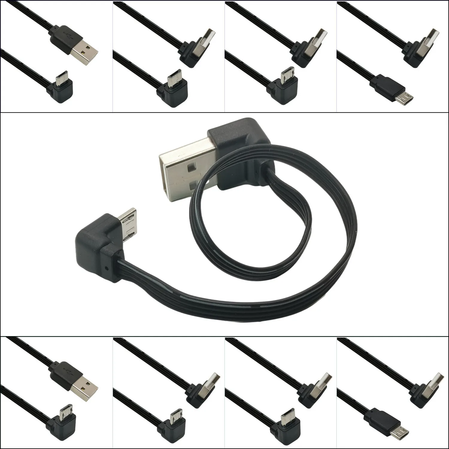 

Double Angle 0.1m 0.2m Micro USB Cable USB Extension A Type Male to V8 UP&Down 90 Degree Soft Charging DataCord 0.3m 0.5m 1m