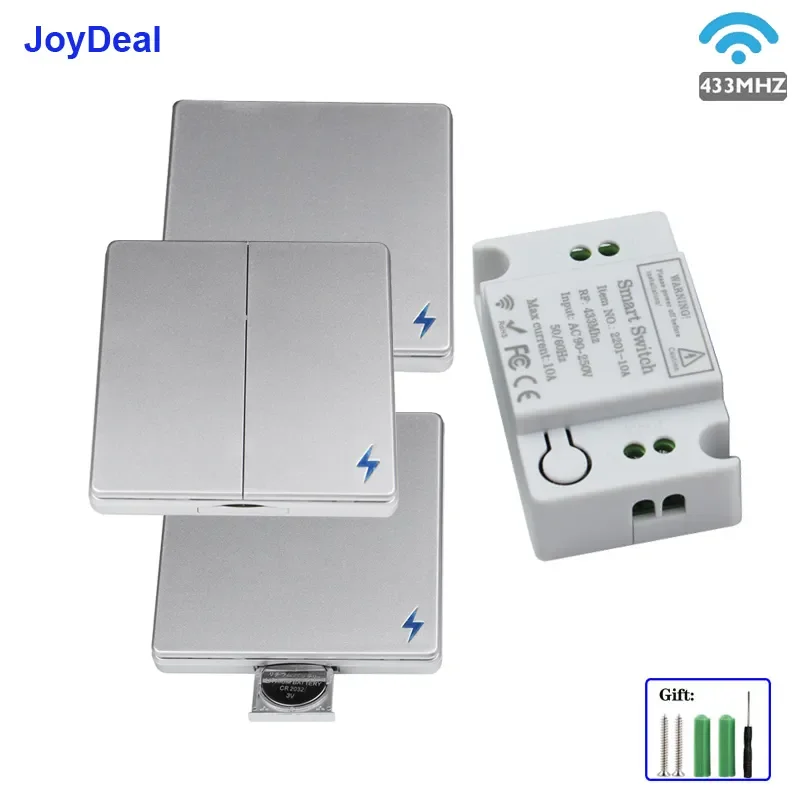 

NEW 433 MHz AC 110V 220V 10A Wireless 1/2/3 Gang Push Button For Family Lighting Smart Home Wall Button Celling Lamp Control