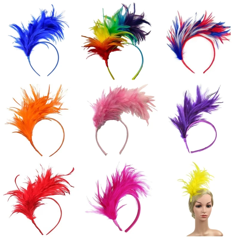Boho Feather Hairband Fashion Carnival Party Head Decoration Dance Performance Hair Band Halloween Festival Hair Accessories