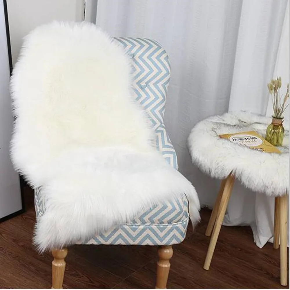 

Soft Artificial Imitation Wool Carpets Sheepskin Rugs Fur Floor Mats for Kids Room Living Room Carpet Chair Seat Cover Washable