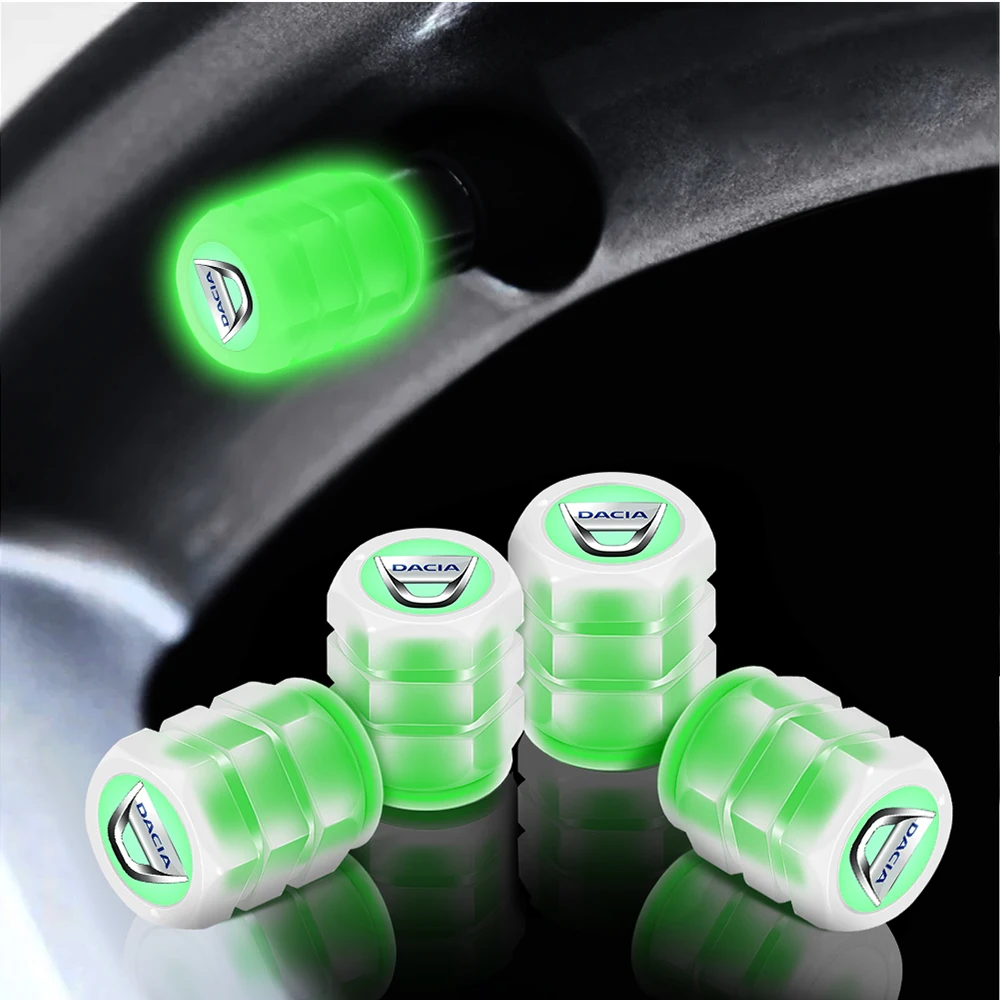 

4pcs Luminous Car Tire Valve Stem Caps Covers Motorcycle Bicycle Auto Accessories For Renault Dacia Duster Clio 4 3 Megane 2 3 4