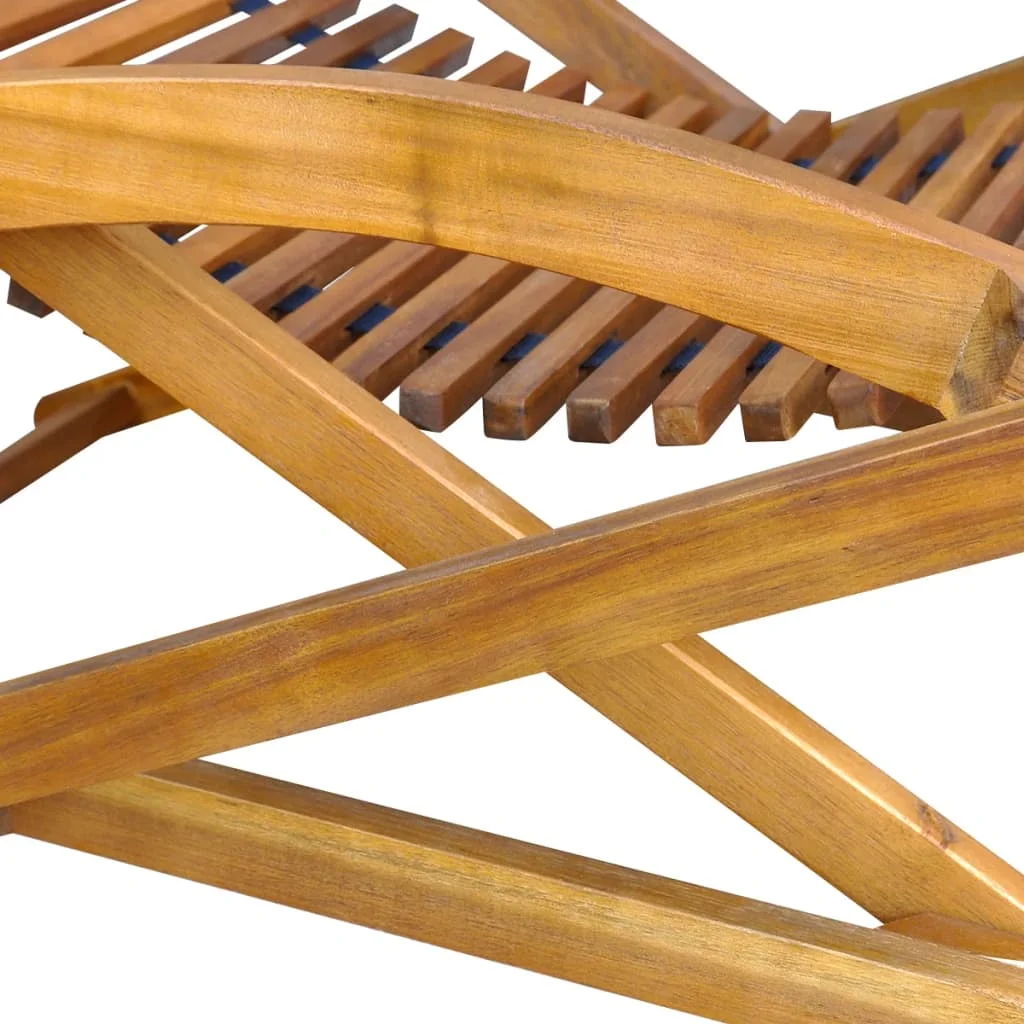 

Outdoor Patio Garden Sun Lounger Lounge Chairs for Pool Outside Deck with Footrest Solid Acacia Wood