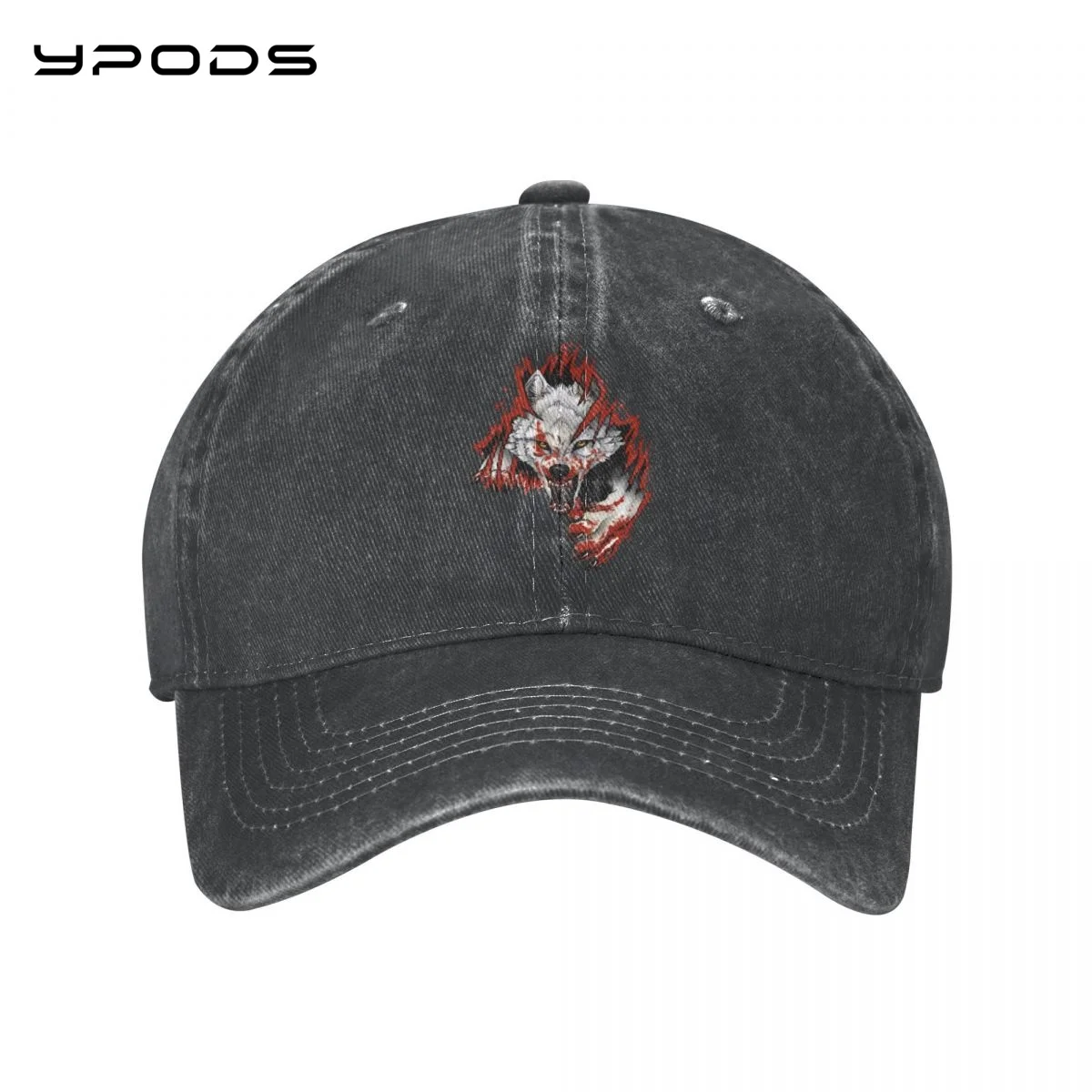 

Fashion Hip hop Washed Baseball Cap Angry Wolf Wild Hat Adjustable Men And Women Outdoor Sun Hats Trucker Caps