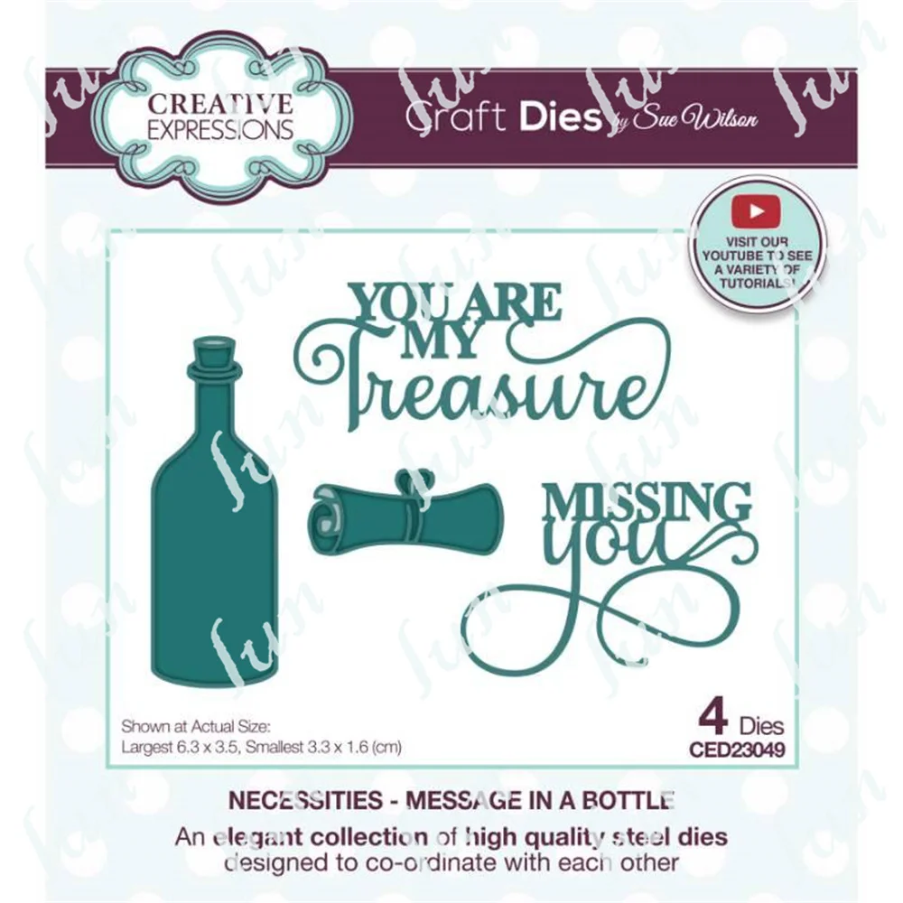 

New Craft Metal Cutting Dies Necessities Message in a Bottle Die Diy Paper Scrapbooking Cut Die Knife Mould Blade Punch Stencils