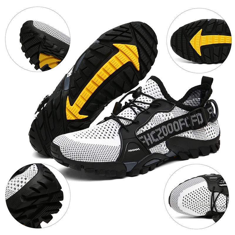 

Кроссовки для мужчин и женщин, сетчатые дышащие, Нескользящие, для треккинга и походов, Повседневная Уличная обувь для бисероплетения, лето