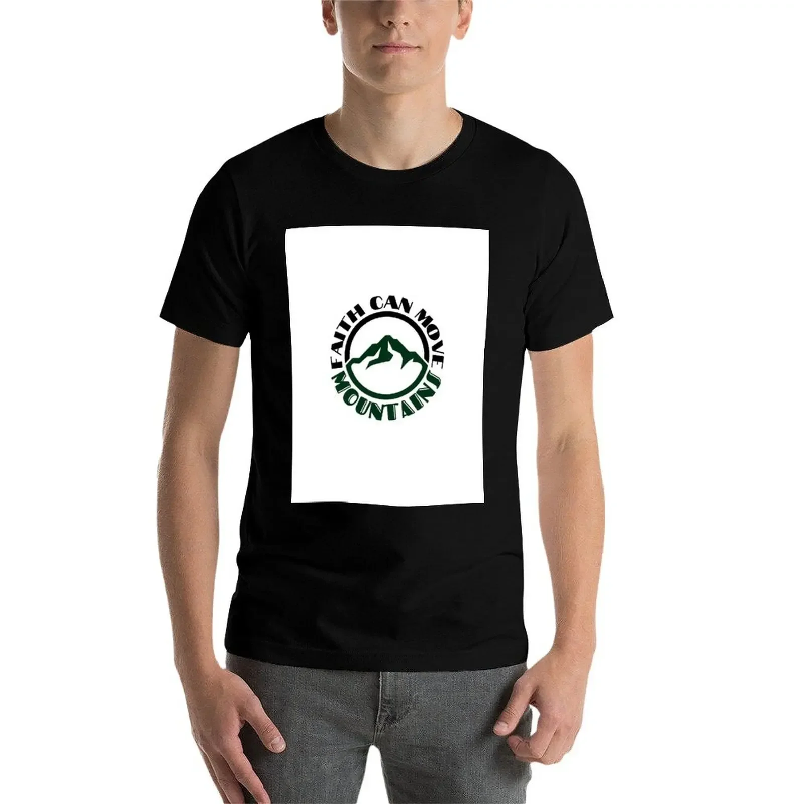 Футболка FAITH CAN MOVE MOUNTAINS BIBLE VERSES Matthew 17:20 летняя одежда милые топы таможенный дизайн