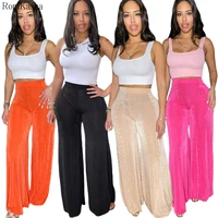 women wide leg pants high street solid casualloose mopping pants summer clothes for women outfit