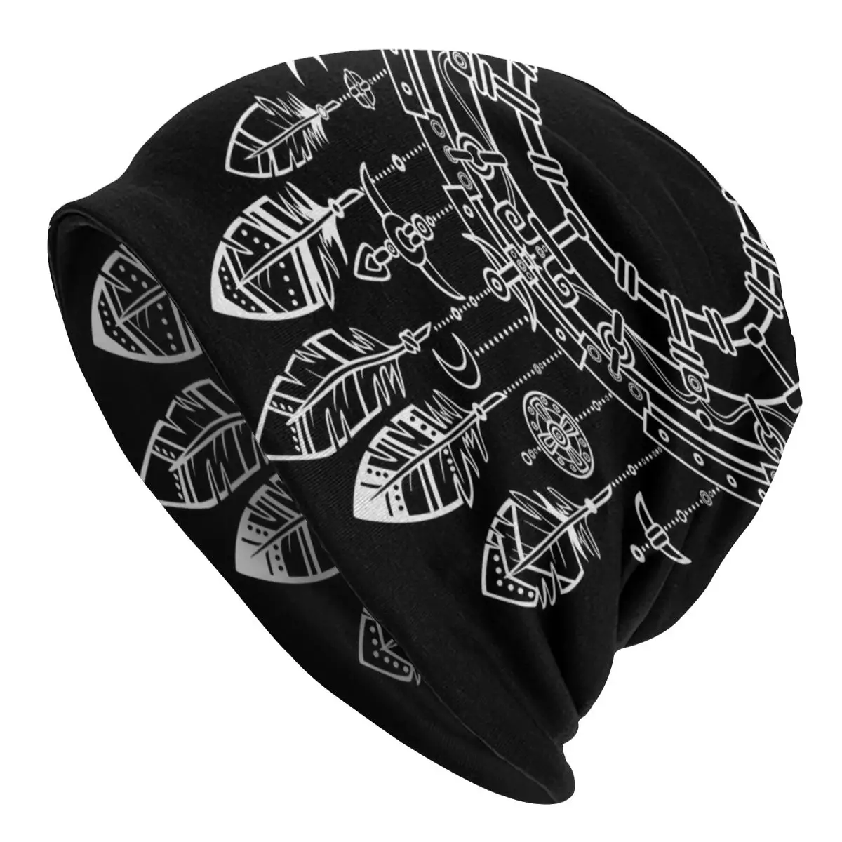 Bonnet Hat for Men And Women Mystic Circle Ethnic Jewelry Drops Knitted Beanies Soft Turban Hat Hip Hop Beanie