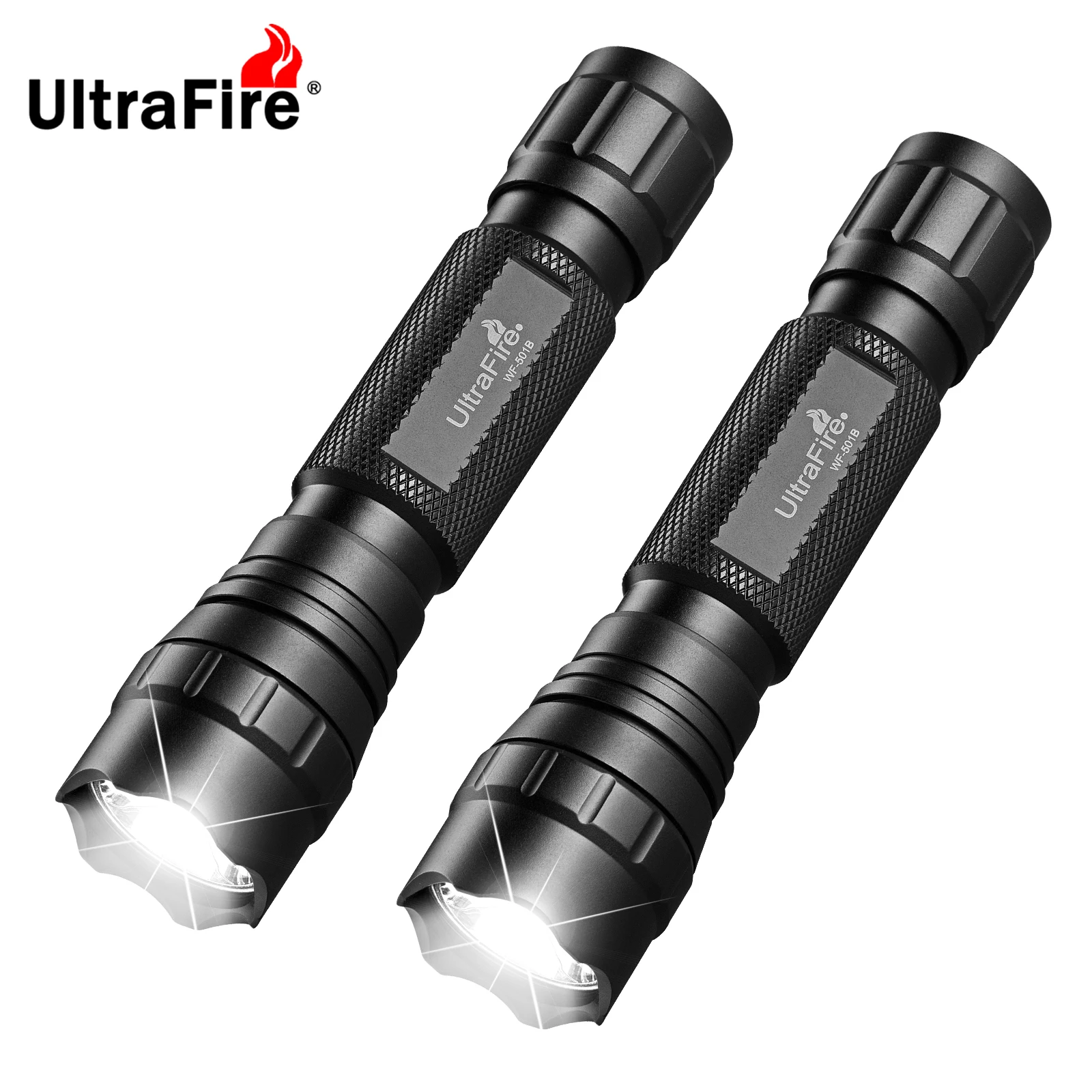 UltraFire 2 Pack WF-501B Тактический полицейский фонарь 1200 люмен Мощный армейский 18650