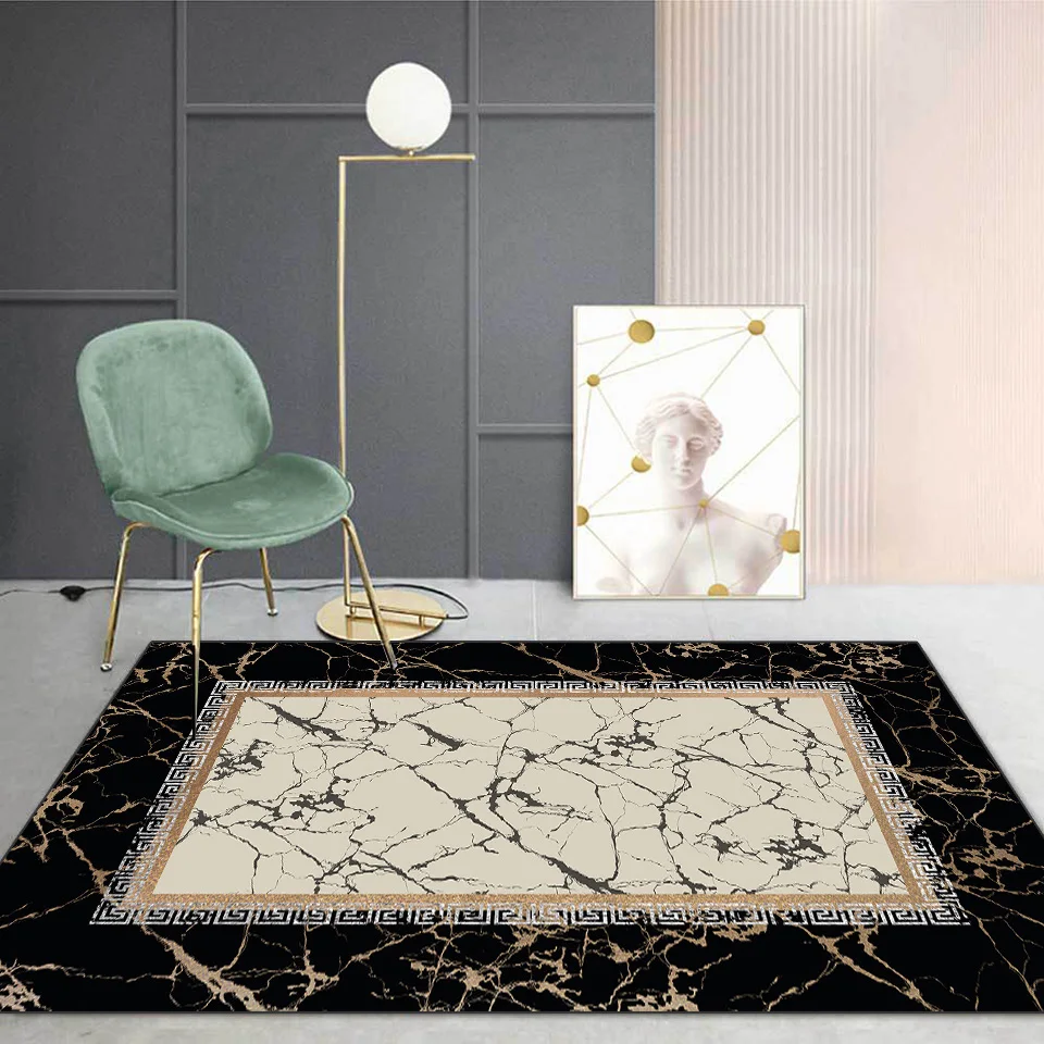 

Modern Marble Carpet Living Room Rugs Corridor Entrance Hallway Area Rug For Home Bedroom Decor Luxury Coffee Table Sofa Mat