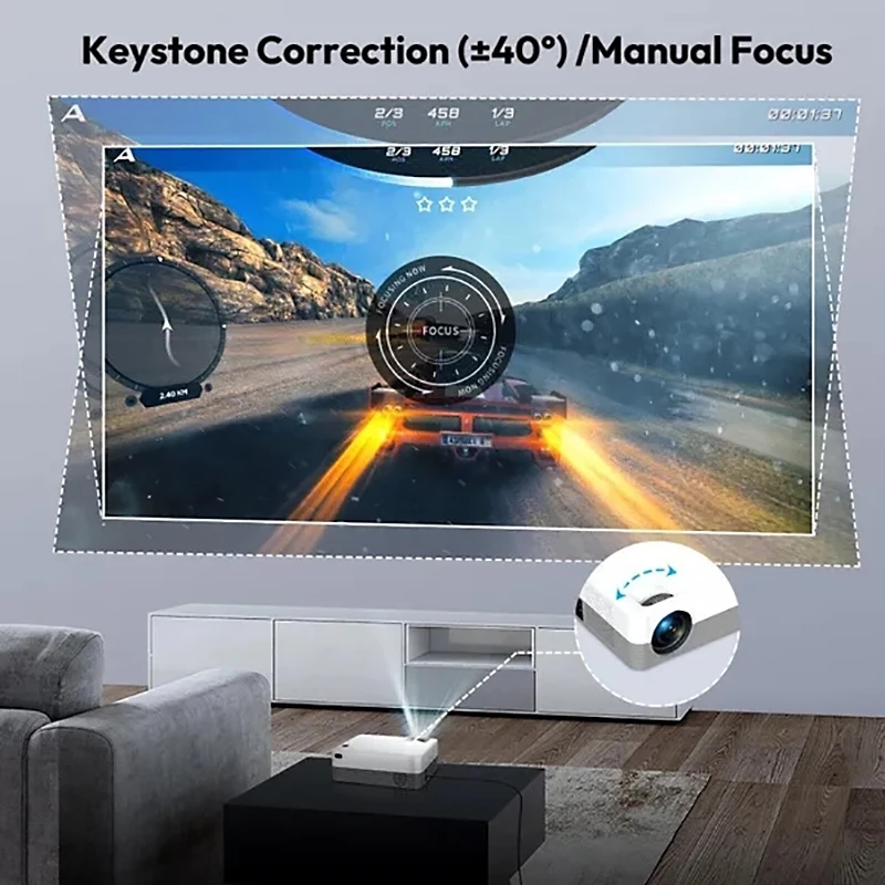 Мини Портативный 4K проектор для смартфона Ultra HD 1280x72 0p 5G WiFi Android 10 BT5.0 домашний