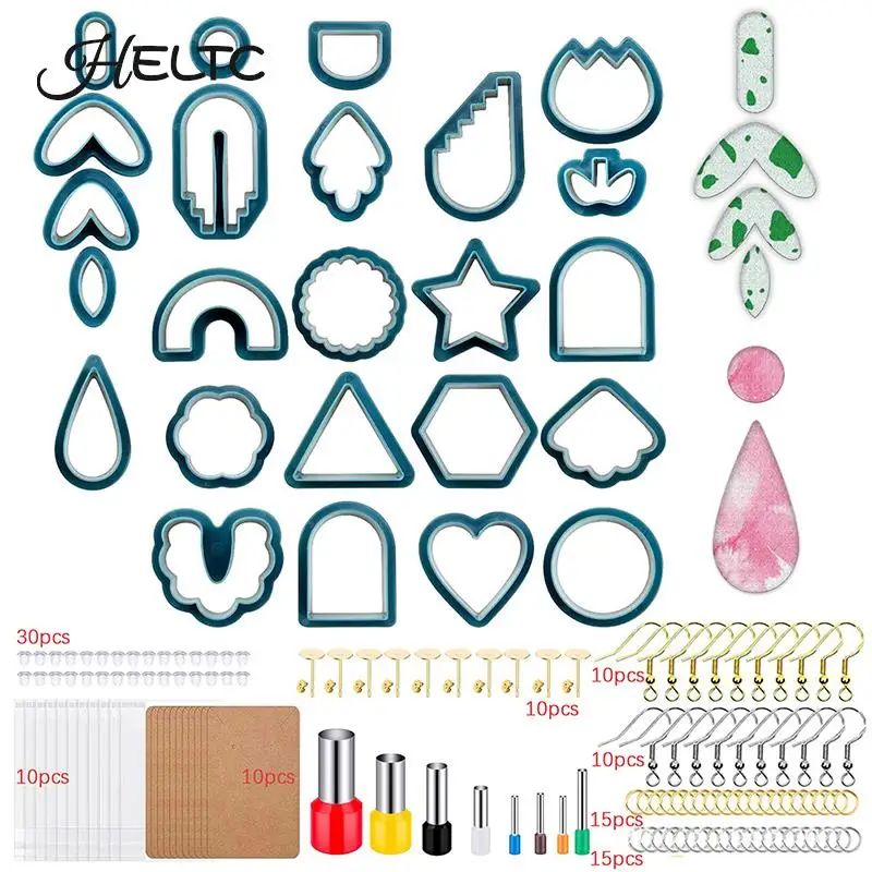 

142Pcs Polymer Clay Cutters Set 24 Shapes Plastic Clay Earring Cutter Stainless DIY Jewelry Mold Earring Making Accessories
