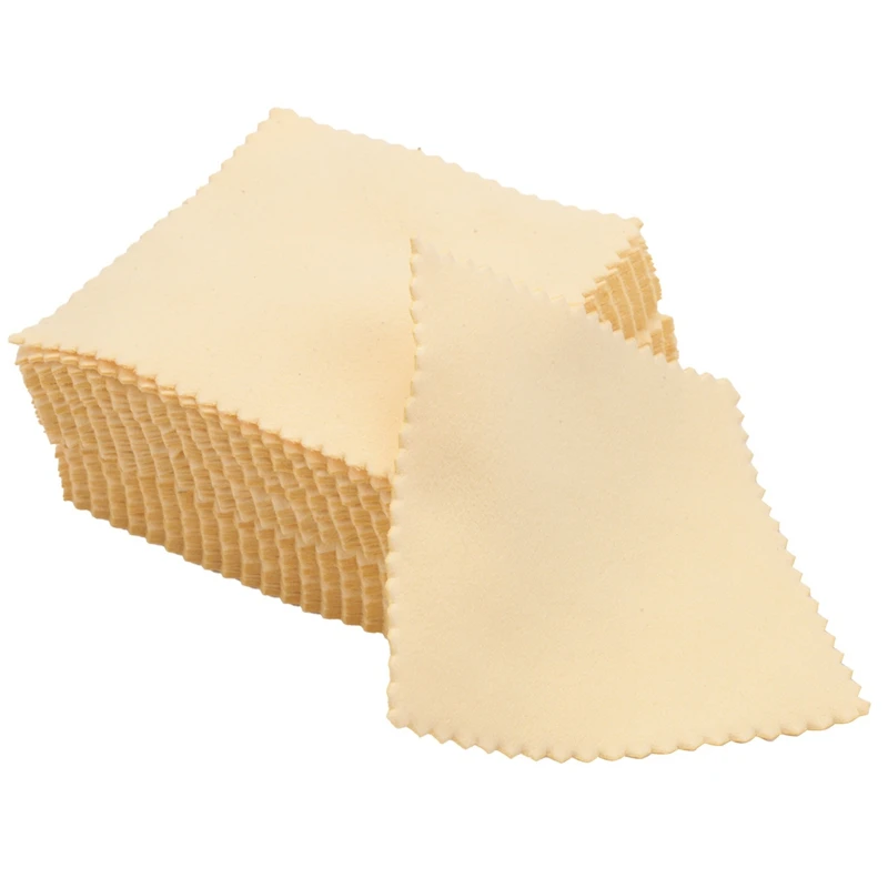 

100 шт., салфетка для чистки ювелирных изделий, серебряная полировальная ткань, индивидуально упакованная, (3,15X3,15 дюйма)