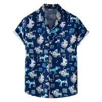hawaiian shirt beach mens shirts european and american fashion casual mens short sleeved floral shirts chemise hawaiienne homme