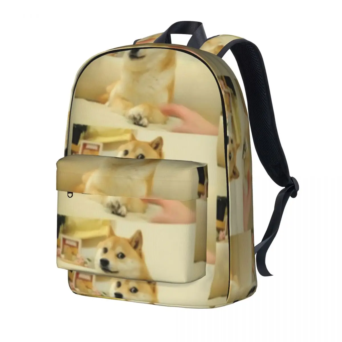 Doge Meme Backpack Shibe Dog Face Daily Backpacks Female Colorful Big High School Bags Cool Rucksack