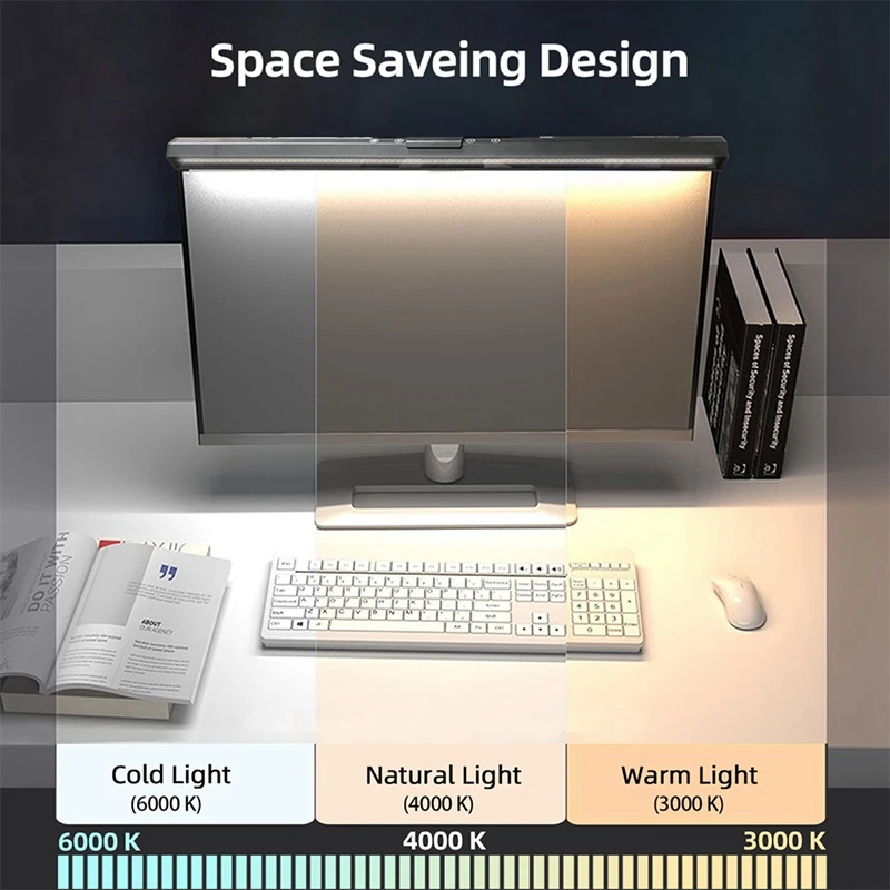 Акция! Затемняющая настольная лампа 40 см с монитором алюминиевый светодиодный