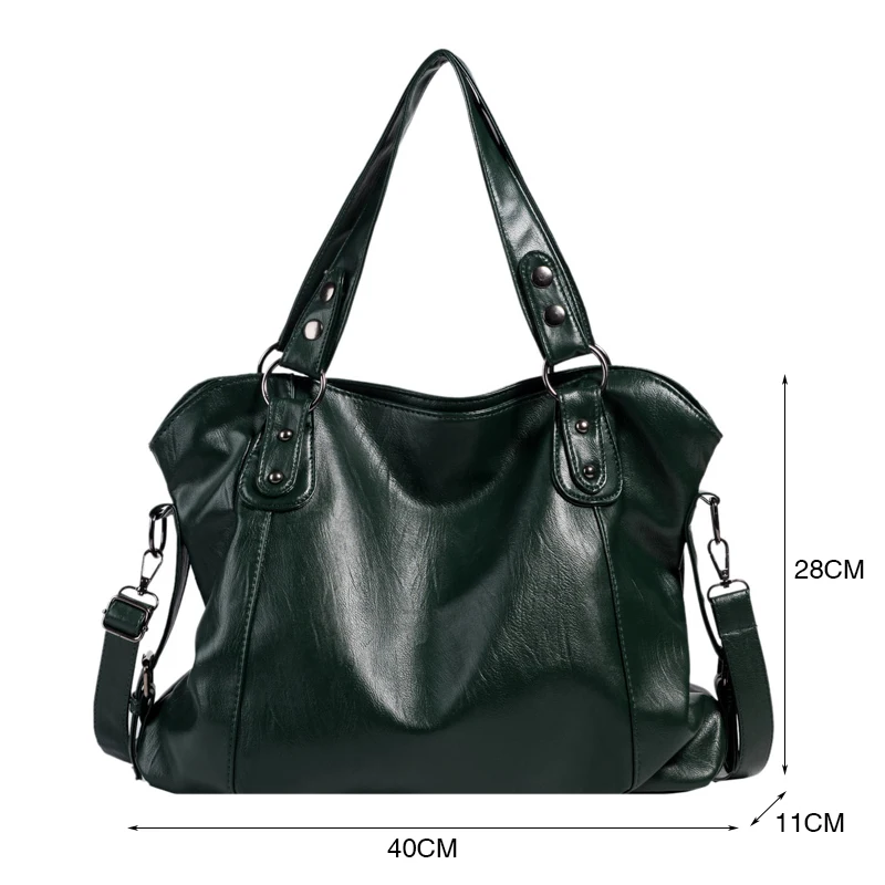 Large Capacity Handbag Women Big Casual Tote Top-handle Bag Soft Pu Leather Hobos Crossbody Bag Female Travel Shopper Handbag