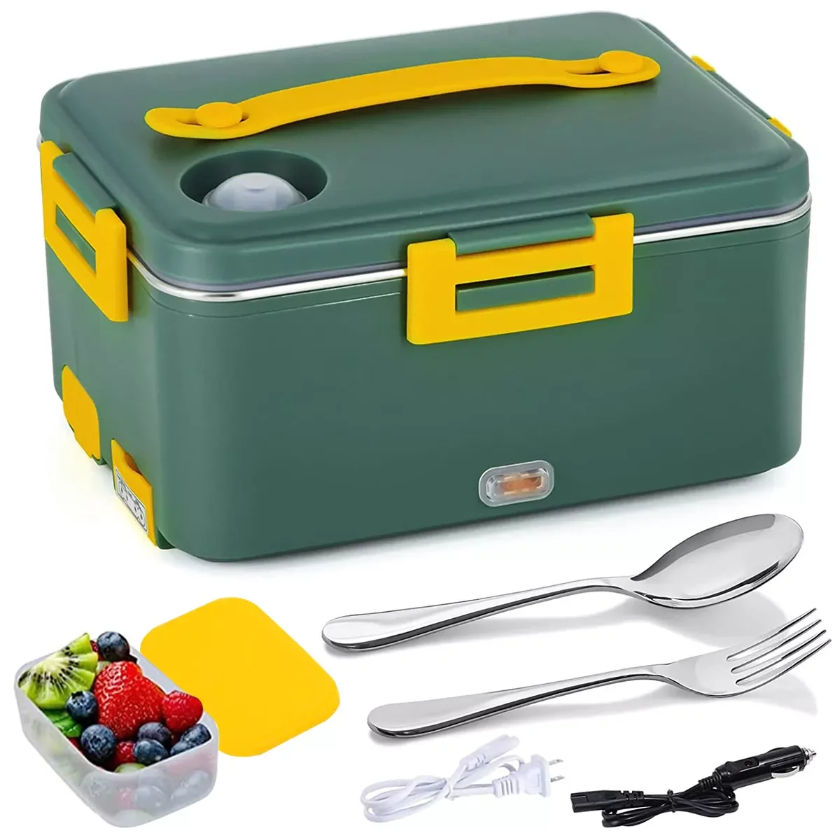 

Heated Lunch Box Stainless Steel Food Heating Heater Food Warmer Container Leak-proof Heated Lunch Box Kitchen Supplies