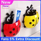 Новый держатель для зубной пасты, набор игрушек для ванной, милые игрушки Детская бавная, подарки, зубная щетка с божьей коровкой