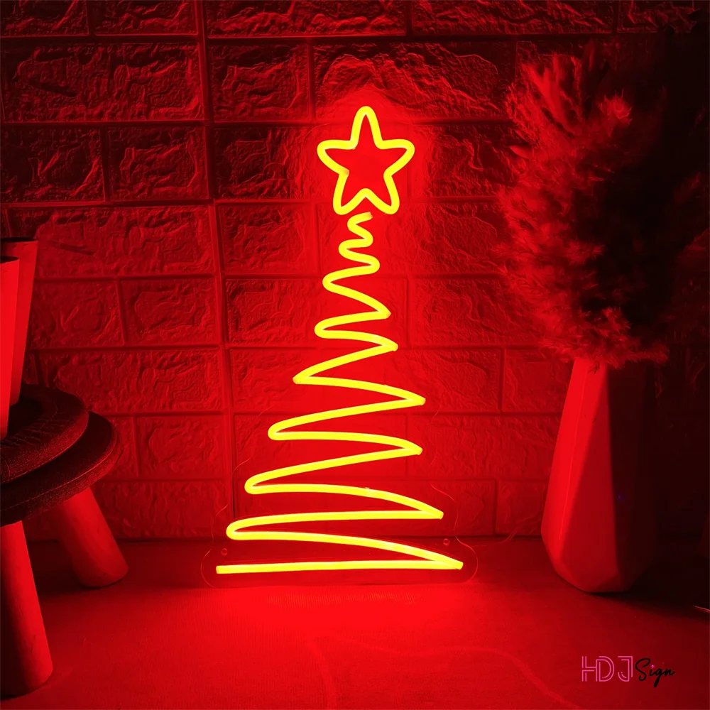 Christmas Trees Neon Sign Custom Neon Lights Bedroom Decorations Personalized Led Light For Custom Bedroom Shop Logo Name Sign