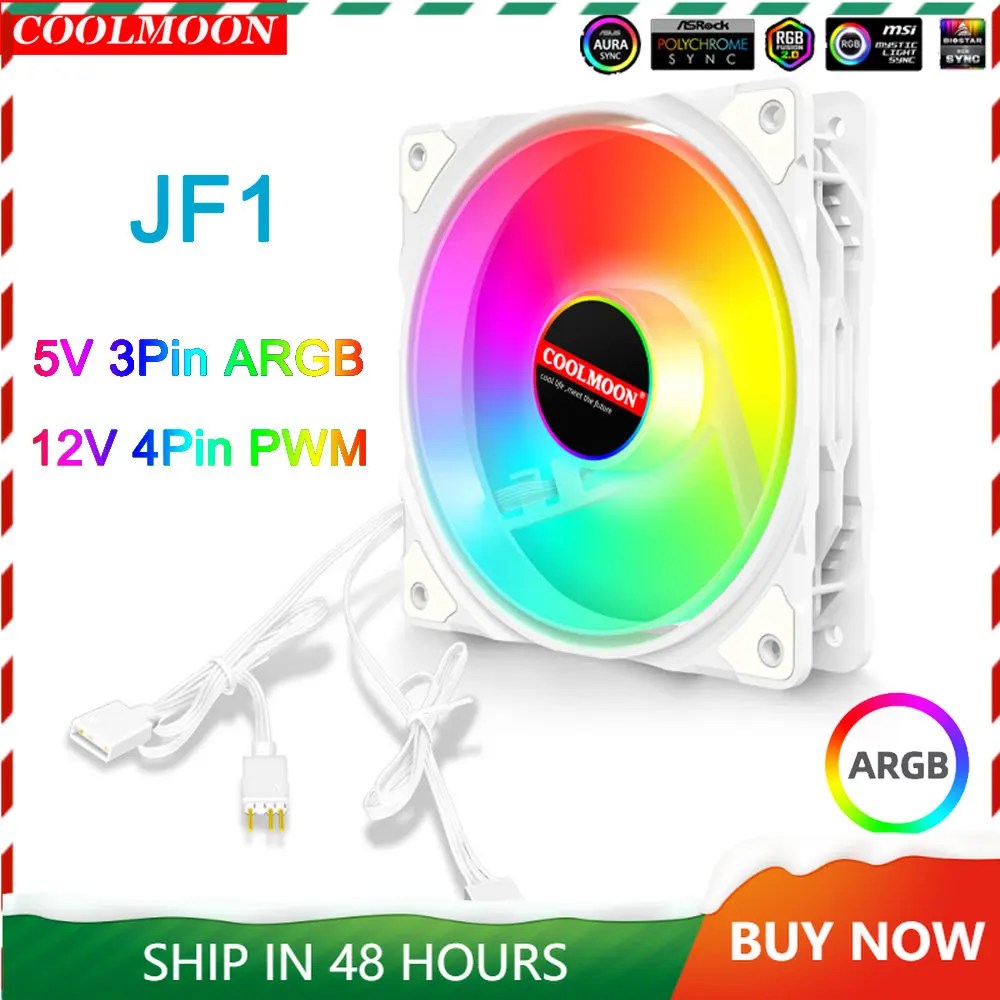 

Кулер Coolmoon JF1 для ПК, 120 мм, 3 контакта, 5 В, 12 см
