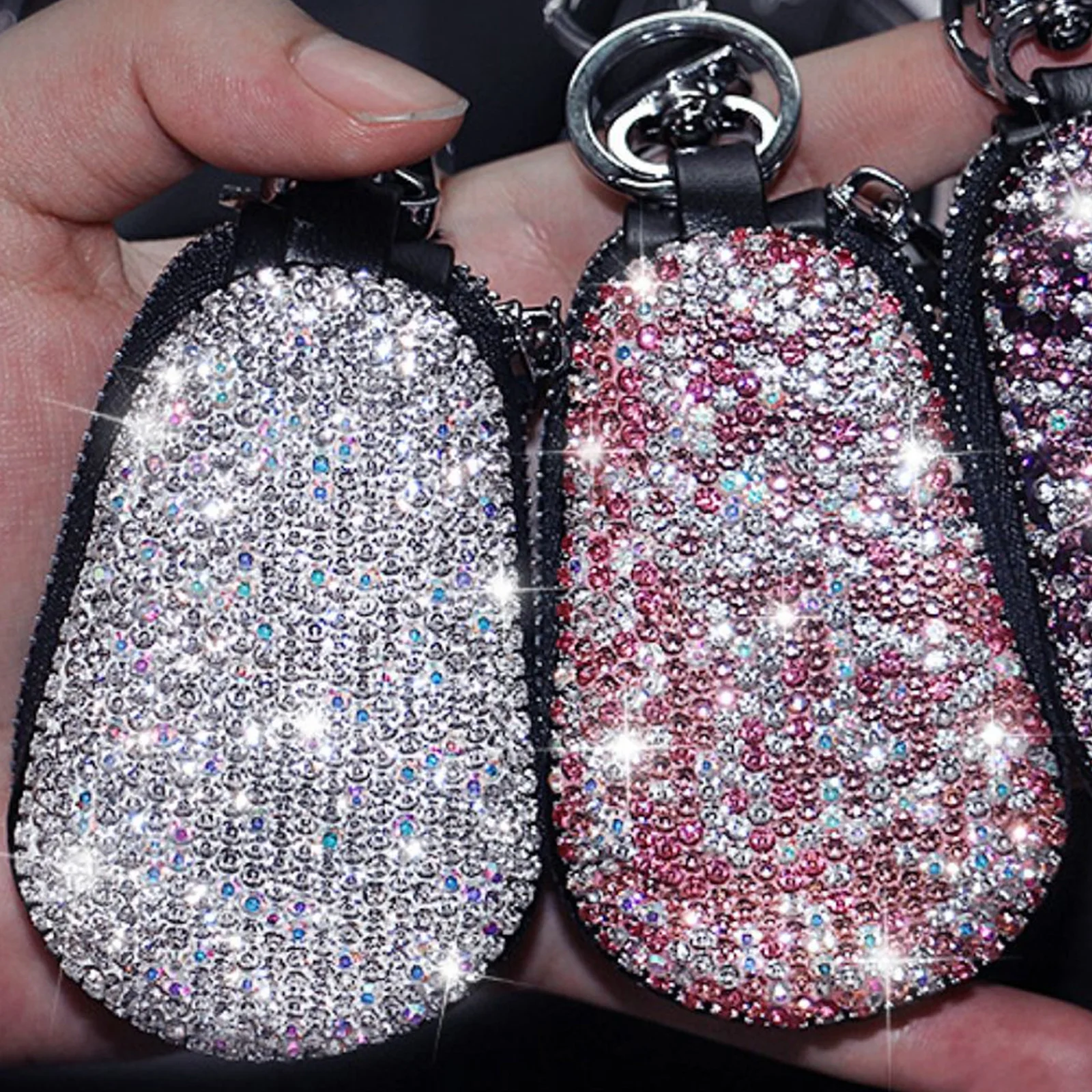 

Универсальный бриллиантовый держатель для автомобильных ключей, чехол для хранения, роскошный женский брелок для ключей для BMW, Lada, Benz