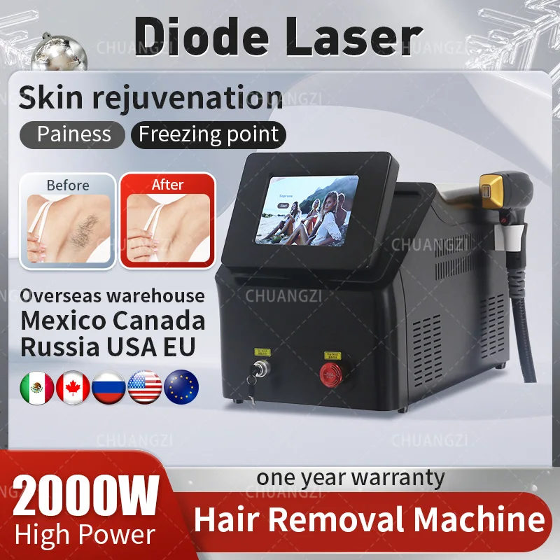 

2023 New Arrival 808nm Diode Laser Hair Removal Machine Permanent Painless Hair Removal With Skin whiting Laser Epilator