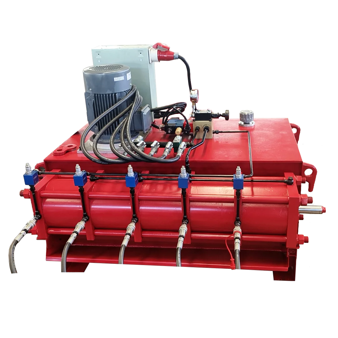 Система подъема контейнера с синхронной гидравлической насосной станцией для